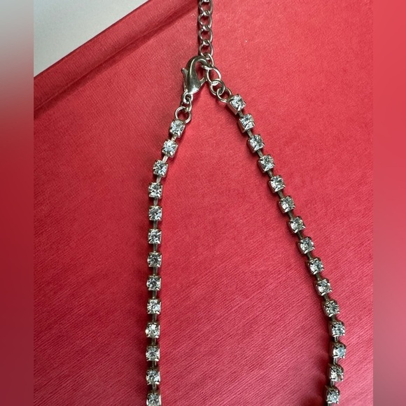 Vintage jewelry set necklace, earrings, bracelet rhinestone shiny dangly - Picture 8 of 11